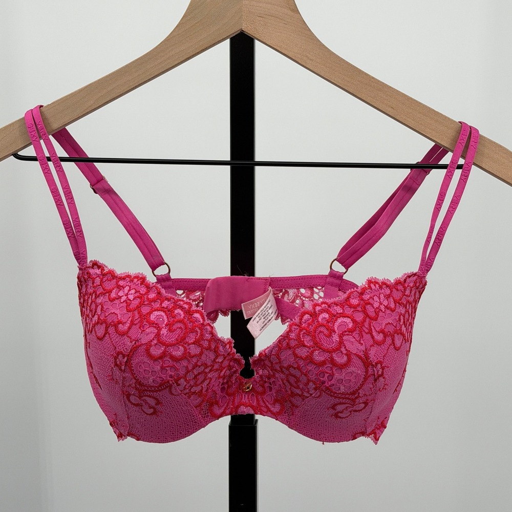 Victorias Secret Very Sexy Padded Demi Bra‎ Pink Red 34D Lingerie